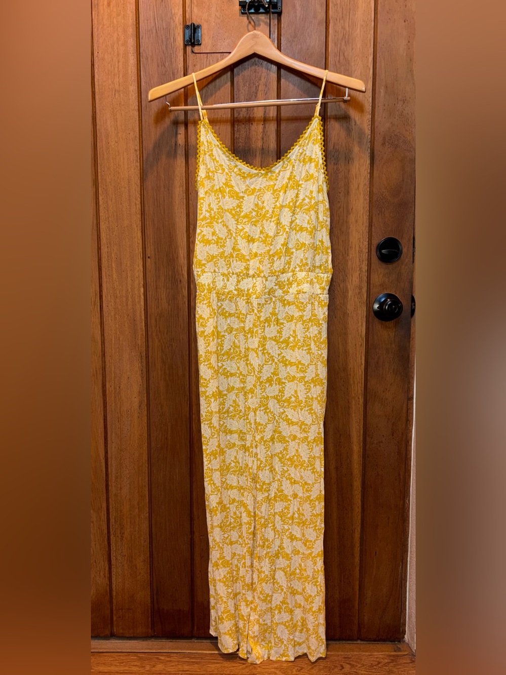 Loft Yellow and White Printed Jumpsuit